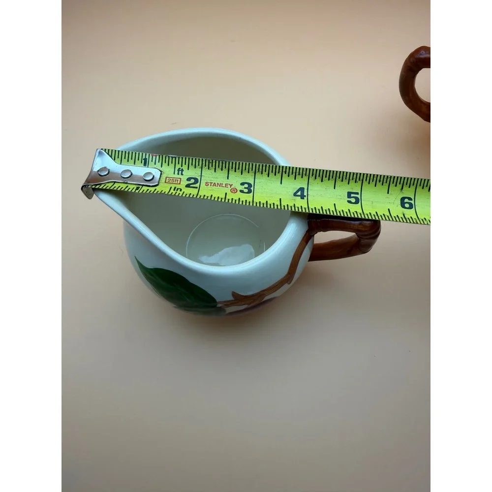 Franciscan Apple Creamer and Sugar Bowl Set Vintage Hand Painted Earthenware